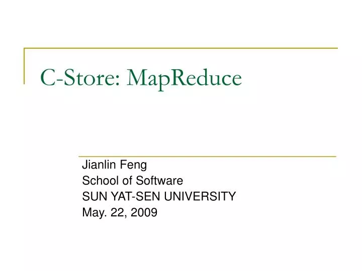 c store mapreduce