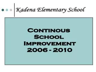 Continous School Improvement 2006 - 2010