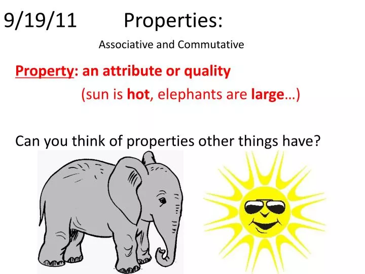 9 19 11 properties associative and commutative