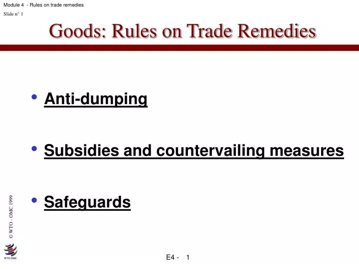 goods rules on trade remedies