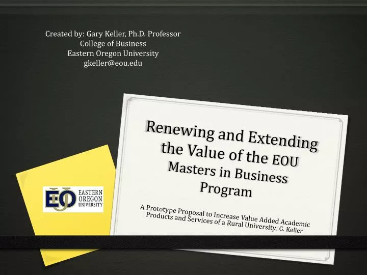 renewing and extending the value of the eou masters in business program