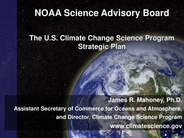 noaa science advisory board the u s climate change science program strategic plan