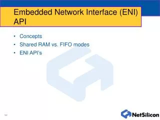 Embedded Network Interface (ENI) API