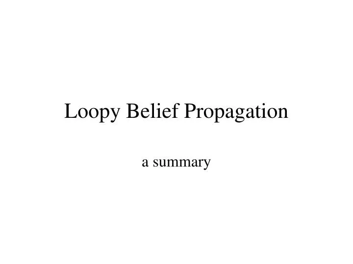 loopy belief propagation