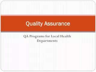 quality assurance