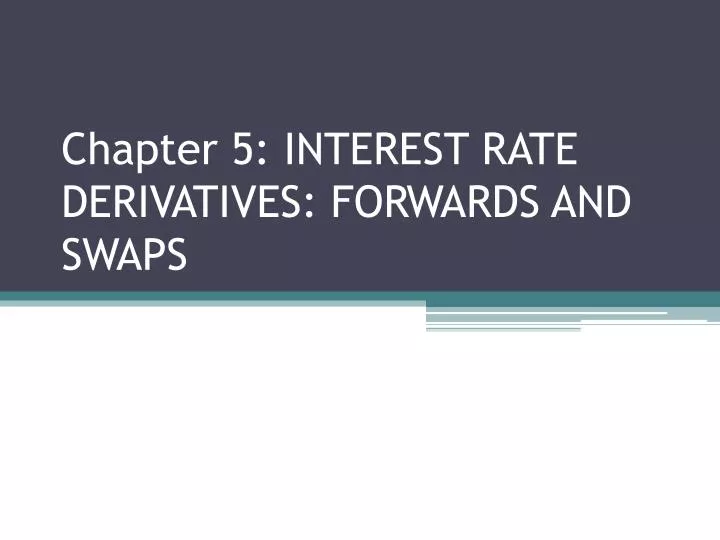 chapter 5 interest rate derivatives forwards and swaps
