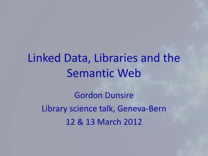 linked data libraries and the semantic web