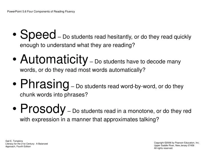 powerpoint 5 6 four components of reading fluency