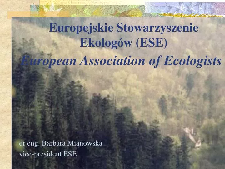 europejskie stowarzyszenie ekolog w ese