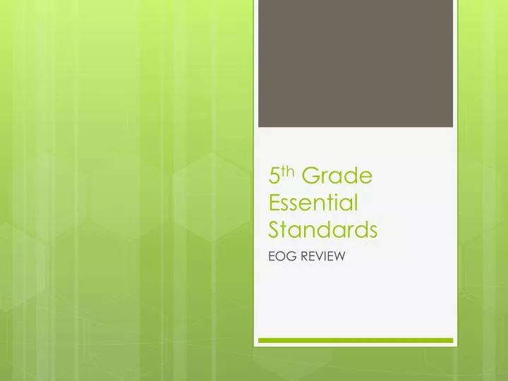5 th grade essential standards