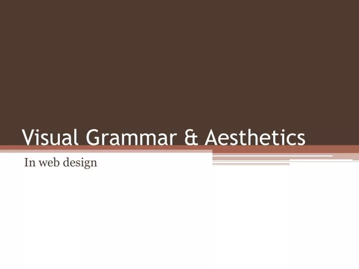 visual grammar aesthetics