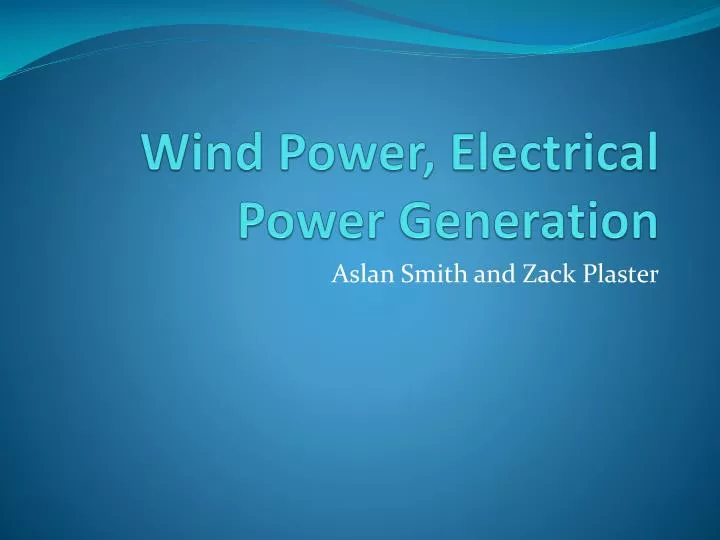 wind power electrical power generation