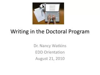 Writing in the Doctoral Program