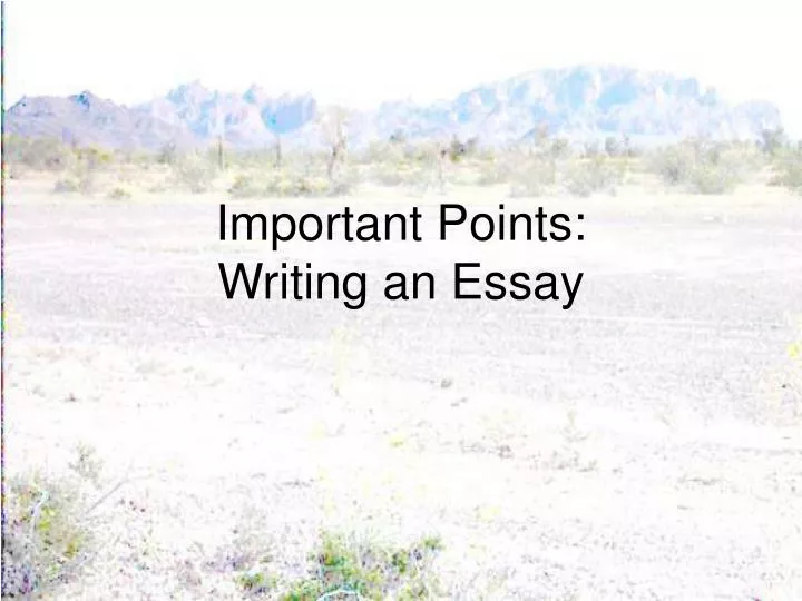 important points writing an essay