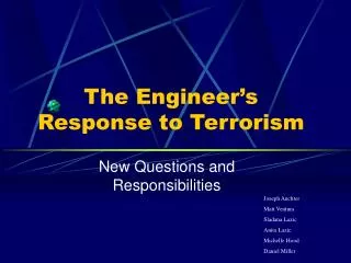 The Engineer’s Response to Terrorism