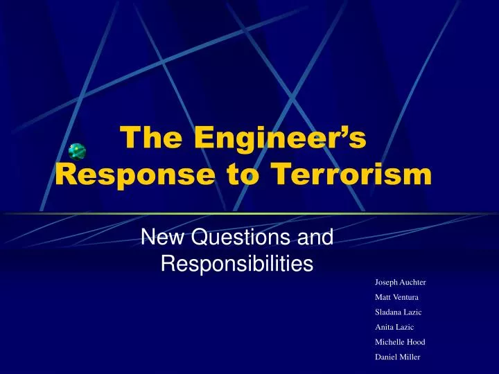 the engineer s response to terrorism