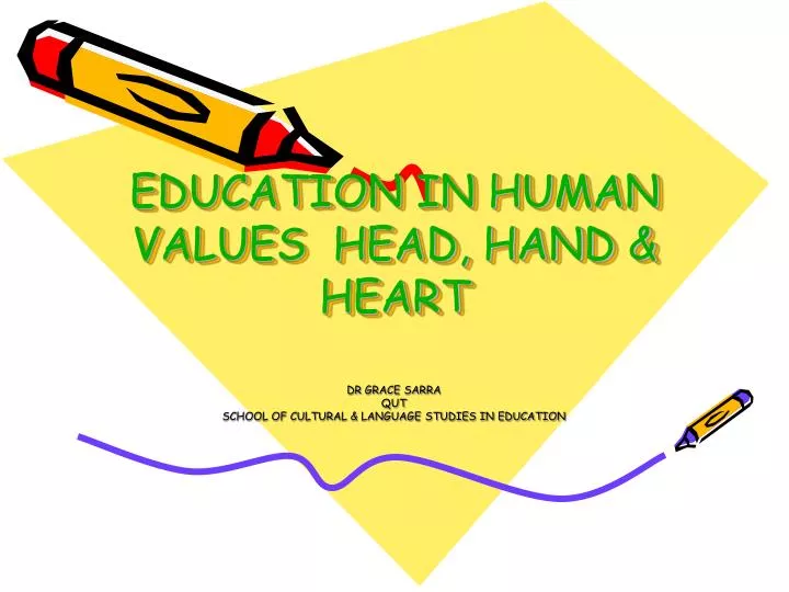 education in human values head hand heart