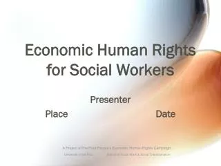 Economic Human Rights for Social Workers