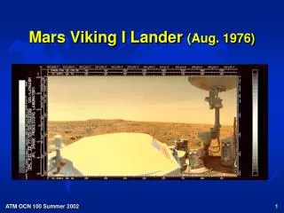 Mars Viking I Lander (Aug. 1976)