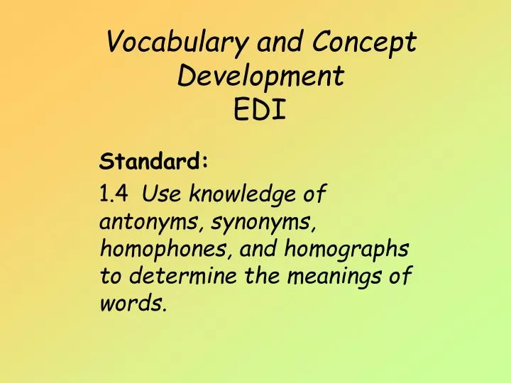 vocabulary and concept development edi