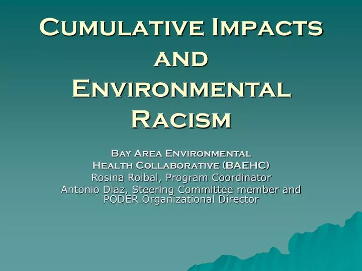 cumulative impacts and environmental racism