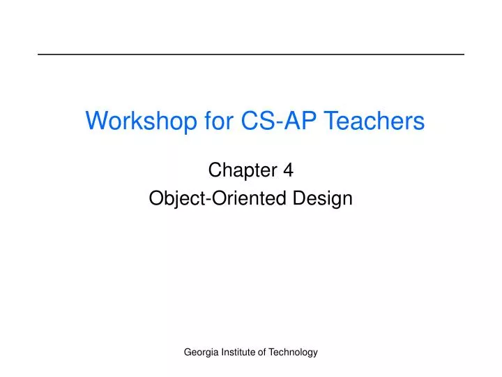 workshop for cs ap teachers