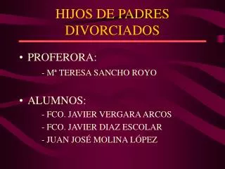 hijos de padres divorciados