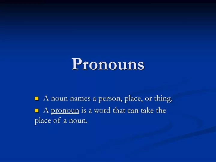 pronouns