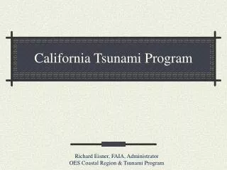 California Tsunami Program