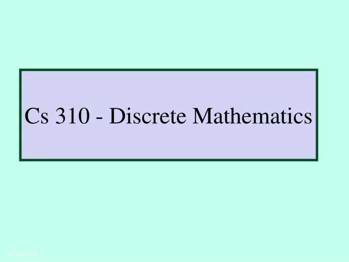 cs 310 discrete mathematics