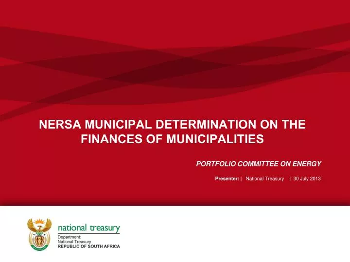 nersa municipal determination on the finances of municipalities