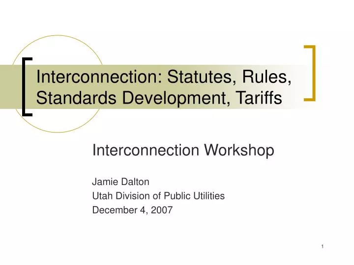 interconnection statutes rules standards development tariffs