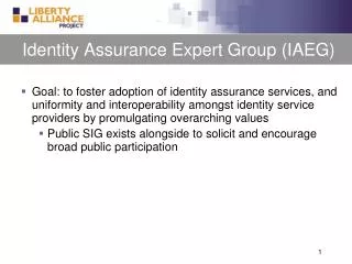 Identity Assurance Expert Group (IAEG)