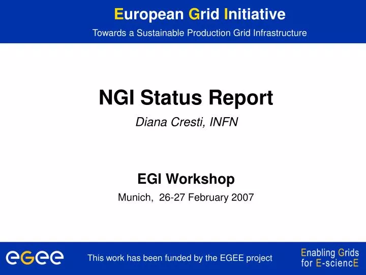 e uropean g rid i nitiative towards a sustainable production grid infrastructure