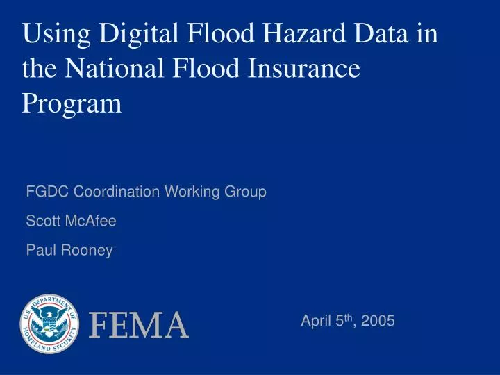 using digital flood hazard data in the national flood insurance program