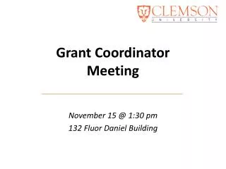 Grant Coordinator Meeting