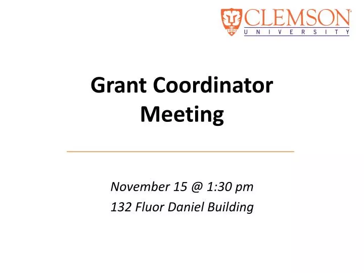 grant coordinator meeting