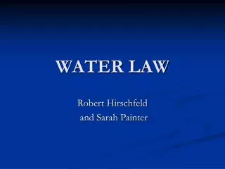 WATER LAW