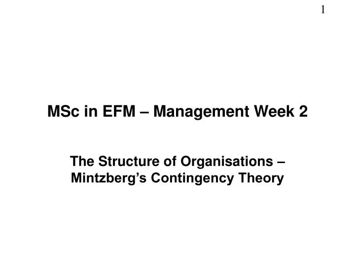 msc in efm management week 2