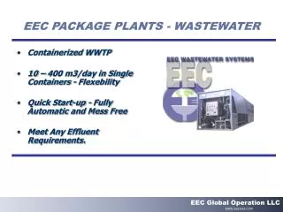 EEC PACKAGE PLANTS - WASTEWATER