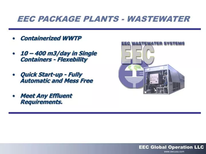 eec package plants wastewater
