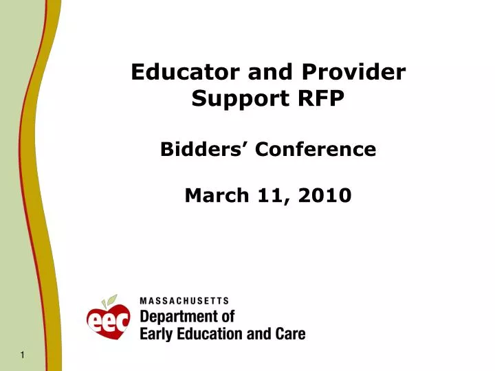 educator and provider support rfp bidders conference march 11 2010