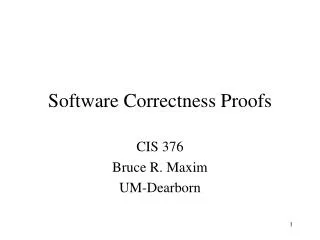 Software Correctness Proofs