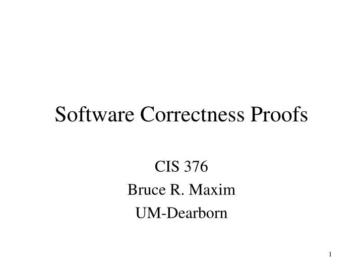 software correctness proofs