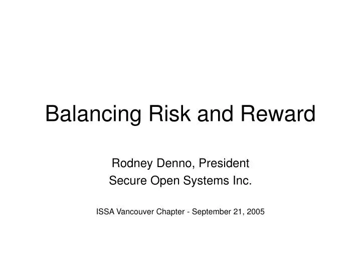 Balancing Risk and Reward