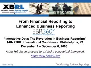 From Financial Reporting to Enhanced Business Reporting