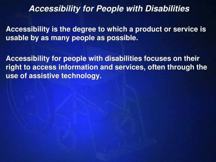 accessibility for people with disabilities