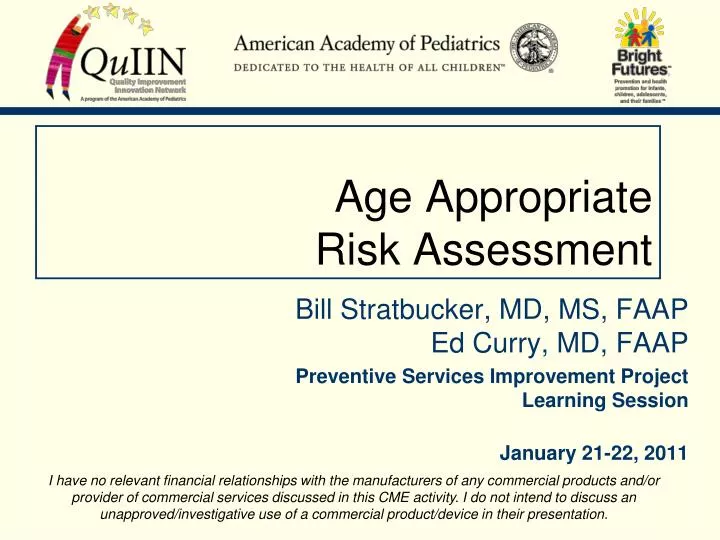 age appropriate risk assessment