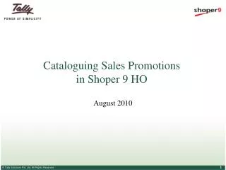 cataloguing sales promotions in shoper 9 ho