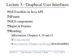 Lecture 3 - Graphical User Interfaces